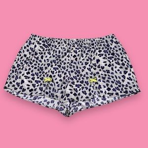 Cosmopolitan Y2k Purple Cheetah Print Slip Shorts With Green Bows Size S